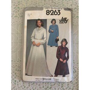 Simplicity 8263 Dress Pattern 1978 Size 14 Knits Retro 1970s Jiffy Sew Fun!